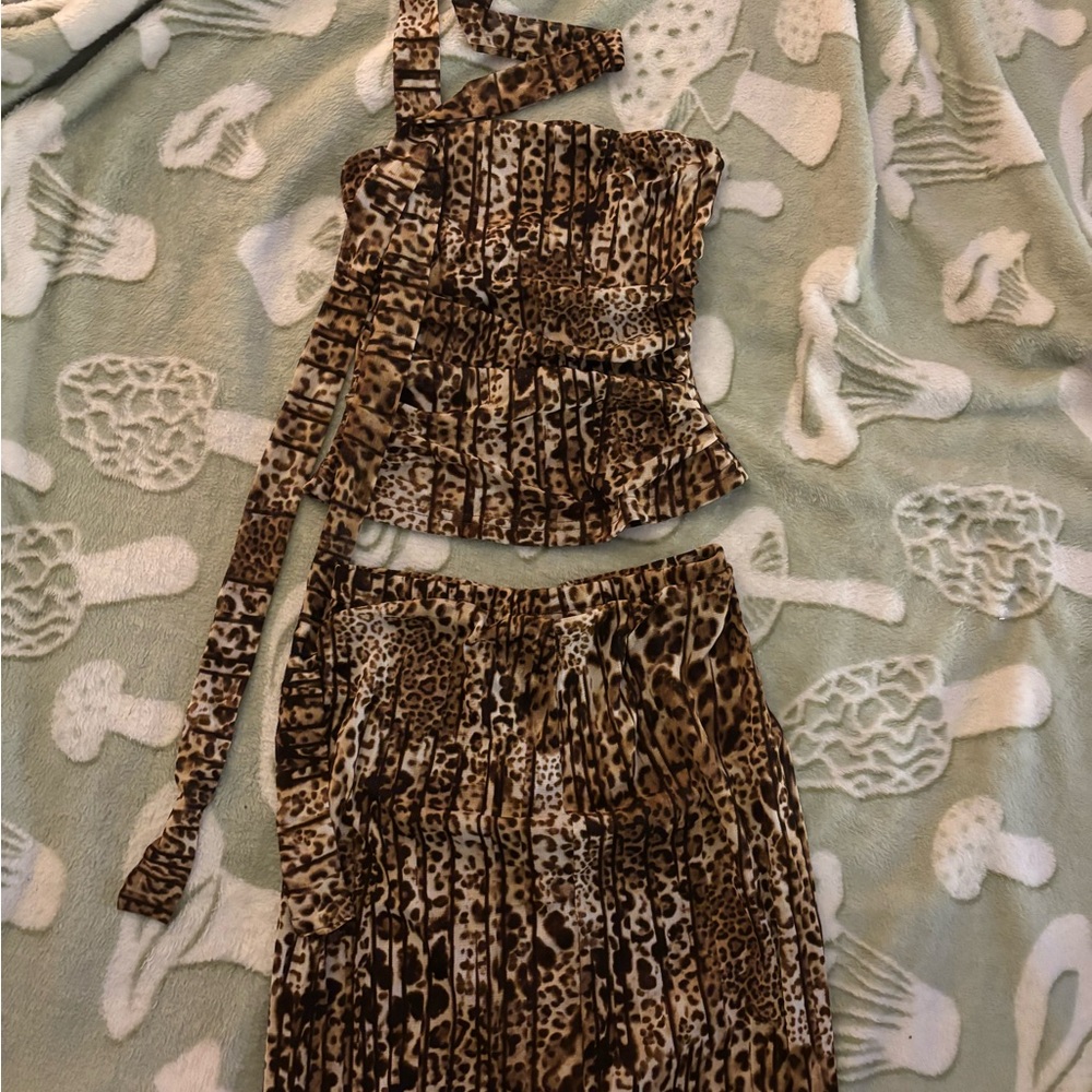 Leopard Print Two-Piece Set